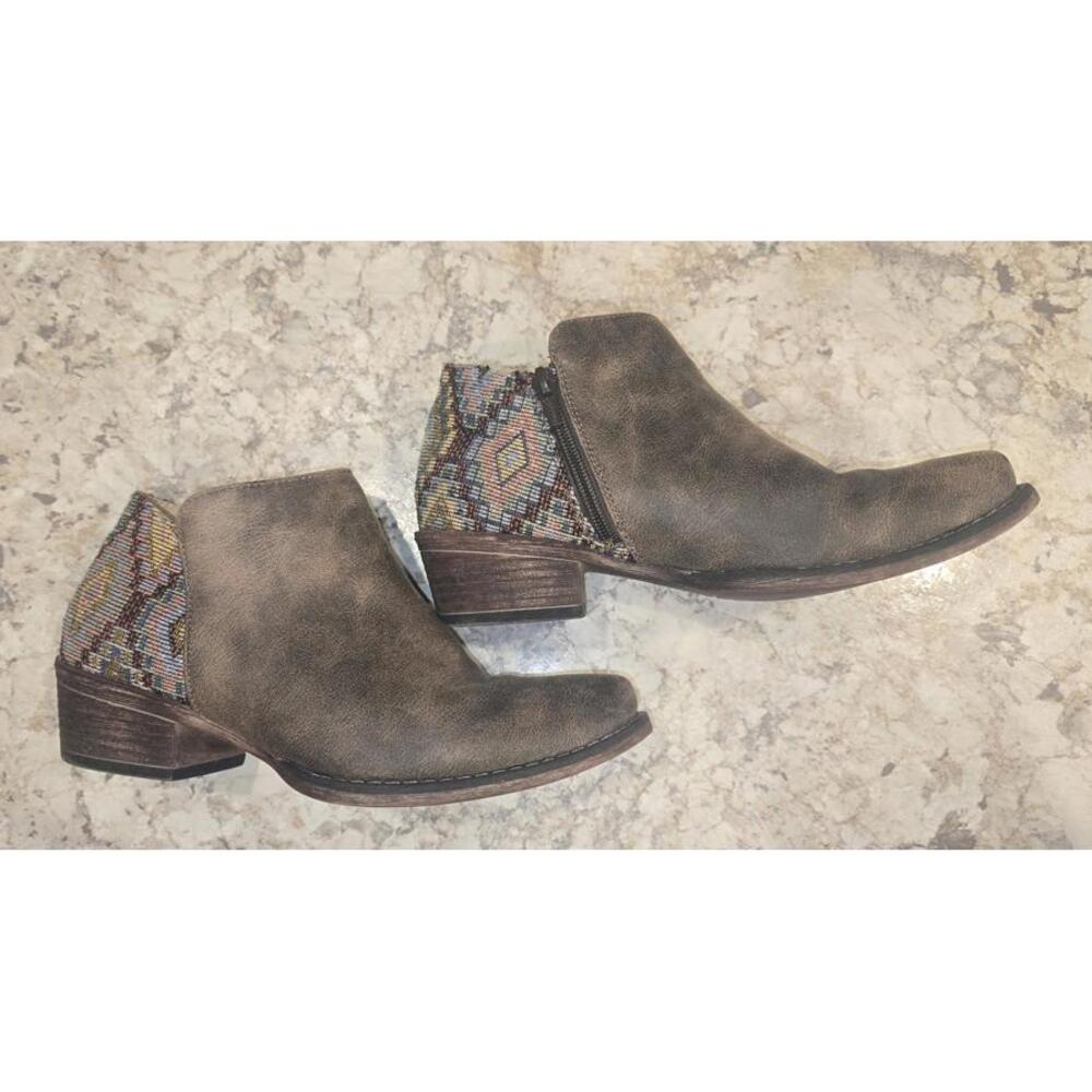 Roper Sedona Aztec Women's Ankle Boots Brown